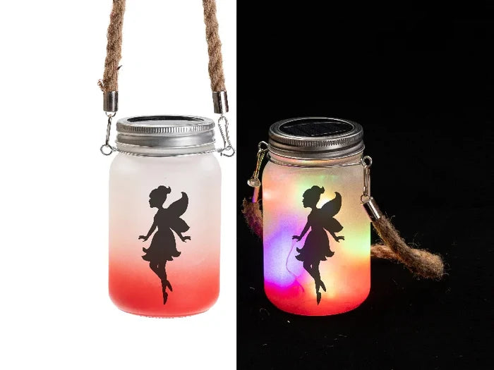 15oz/450ml Sublimation Blanks Mason Jar w/ Lantern Lid and Hemp Rope Handle (Frosted, Gradient Red)