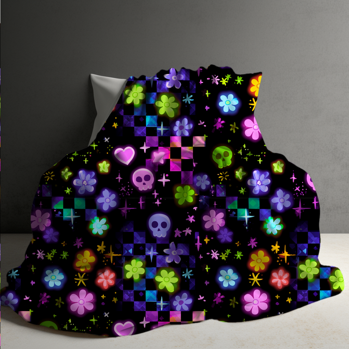Blanket Halloween #11 - Skull Check Floral Star - PREORDER