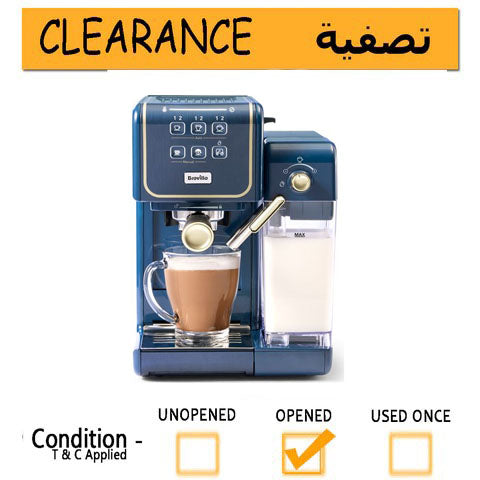 BREVILLE One-Touch CoffeeHouse II VCF148 1470W 19 bar Coffee Machine - Navy- Clearance