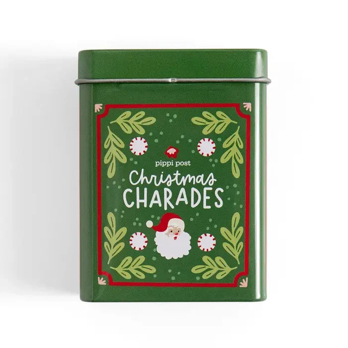 Christmas Charades Game - Deck of Cards + Storage Tin