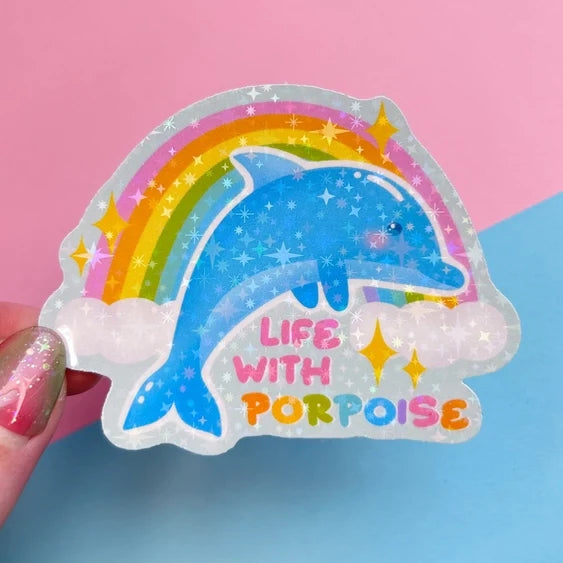 Happy Arden Life with Porpoise Vinyl Sticker