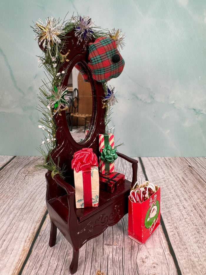 Mahogany Hall Tree Decorated For Christmas