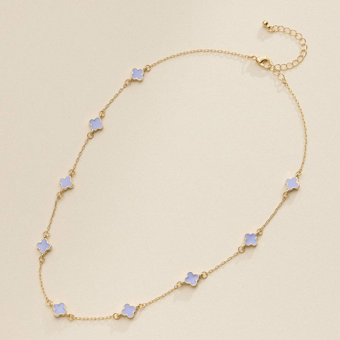 Necklace-Enamel Clover Station