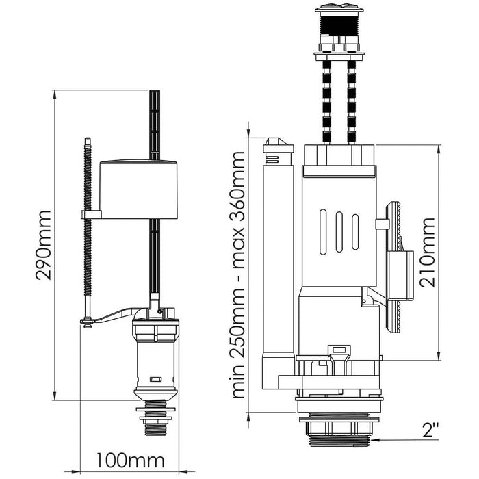 Nova 4130 Double Push Cistern Mechanism. - shopperskartuae