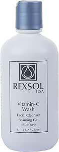 Rexsol Vitamin-C Wash Facial Cleanser Foaming Gel 240ml - غسول الوجه الرغوي بفيتامين سي - جل التنظيف 240 مل من ريكسول