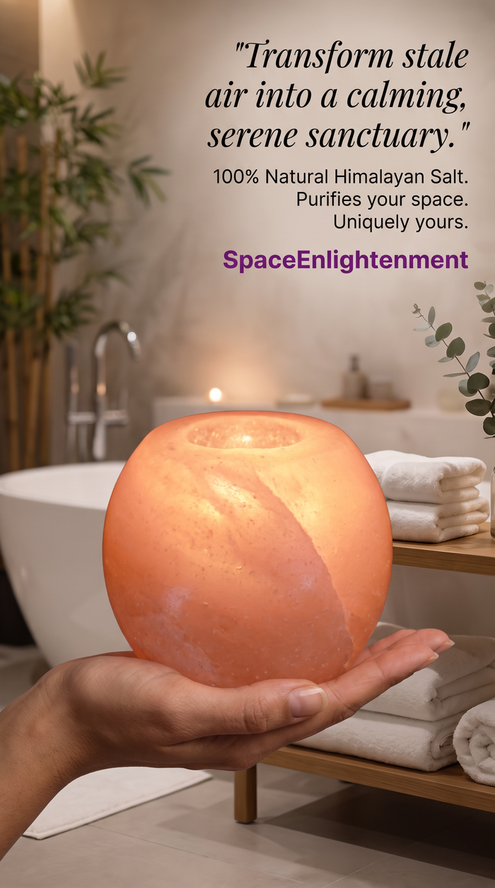 Round Salt Candle Holder Natural Himalayan Crystal Salt Rock
