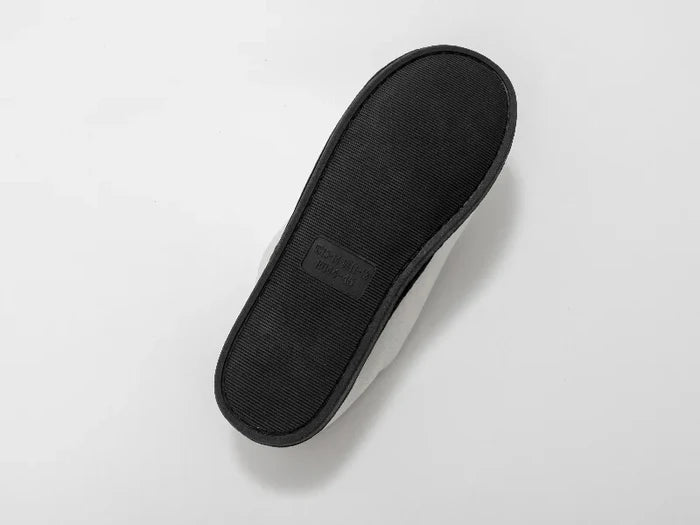 Sublimation Adult Fuzzy Close Toe Slippers (White/Black, 44-45#)