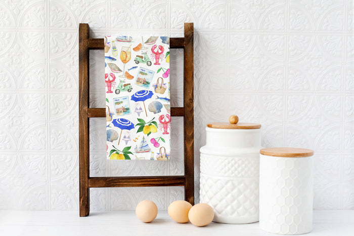 Tea Towel-Amalfi Coast Italian Summer