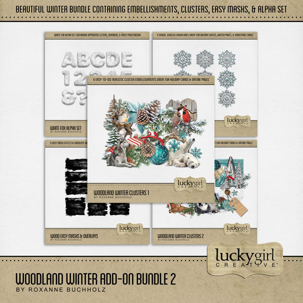 White Fox Alpha Digital Scrapbook Kit