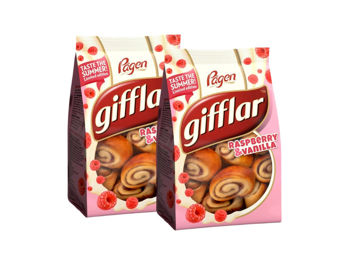 2 x Pågen Gifflar Raspberry 260g – Swedish Mini Raspberry & Vanilla Sweet Rolls
