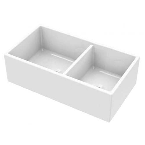 33" Fireclay Farm Double Bowl 60/40 Split Sink Kitchen Sink Bailey's Discount Center