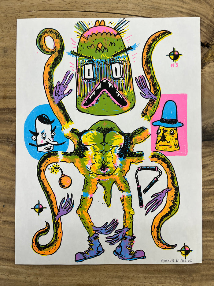 (Walker Mettling) Squid Monster Screenprint