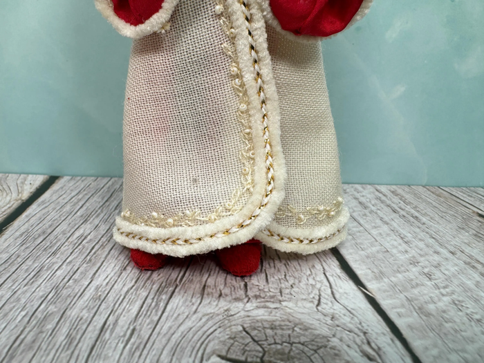 Artisan Handmade Hand Painted Porcelain Santa Doll With Toy Backpack