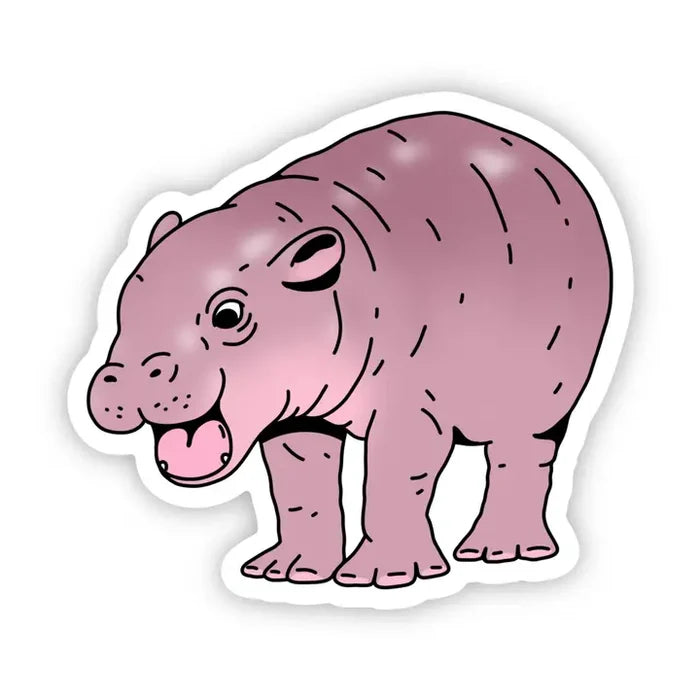 Big Moods Cute Moo Deng Hippo Vinyl Sticker