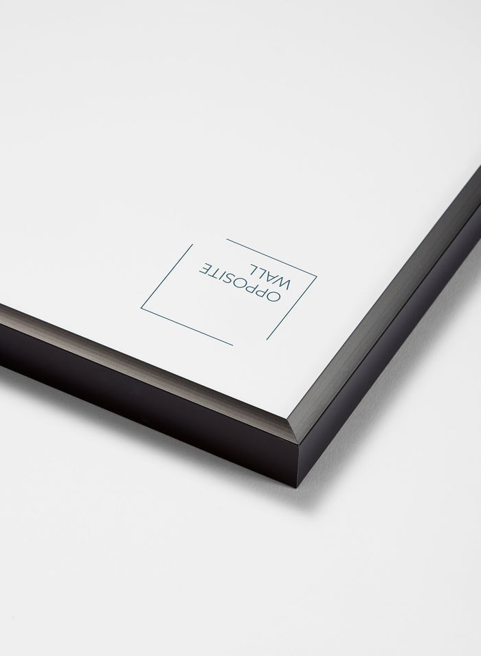 Scandinavian black aluminum metal frame by Opposite Wall - Corner of the frame - Size 16x20