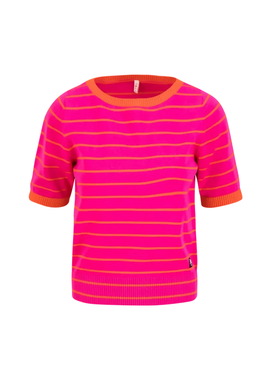 BLUTSGESCHWISTER TOP pretty preppy, pink picnic parade stripe