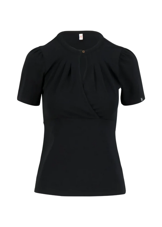 BLUTSGEWSCHWISTER TOP Criss Cross Coeur, black and strong