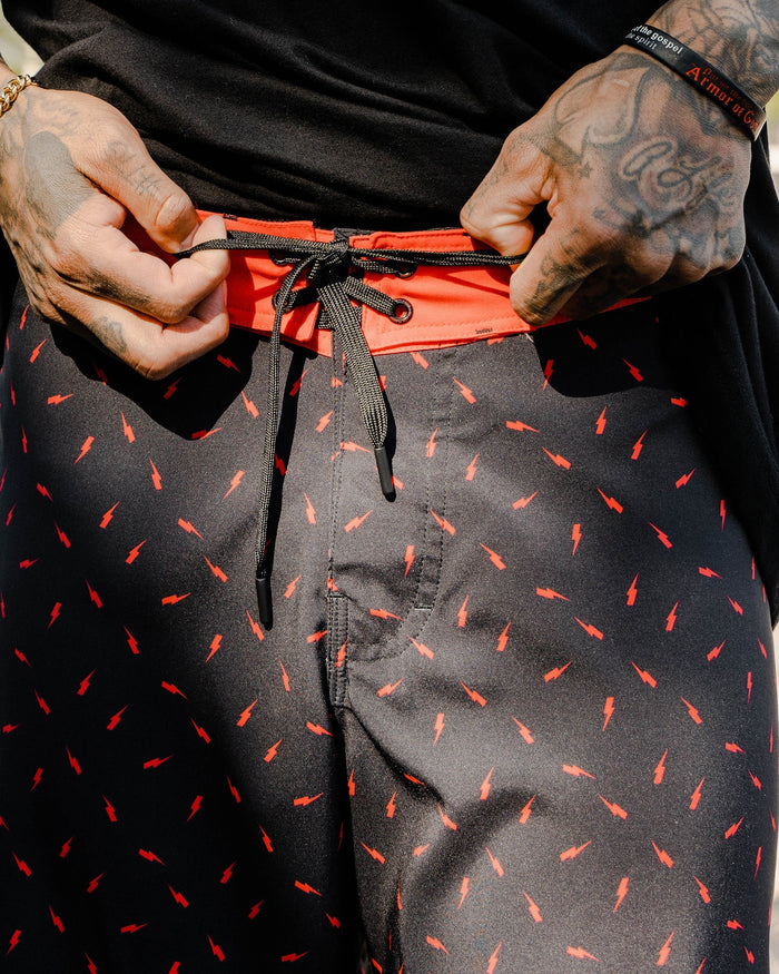 Black & Red Bolt Boardshorts - Dixxon Flannel Co.