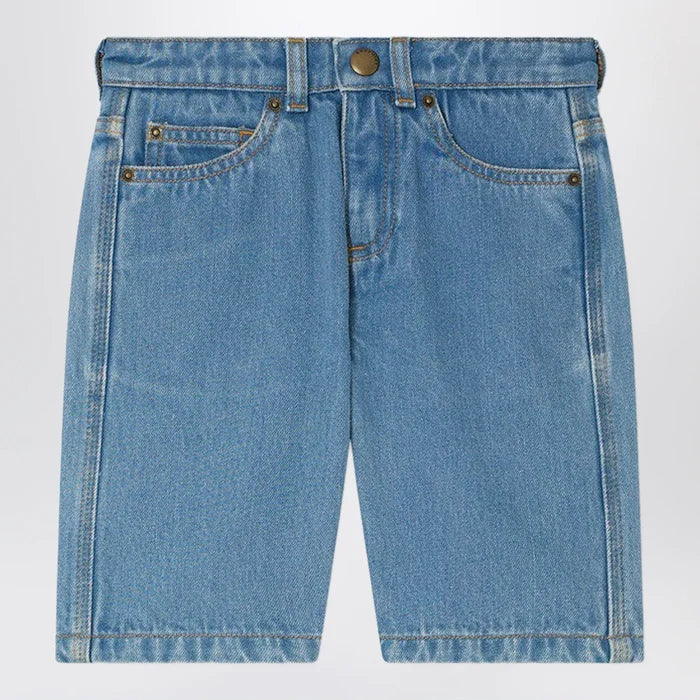 Bonpoint - Elvio blue denim bermuda shorts Brand Apparel & Accessories > Clothing > Shorts
