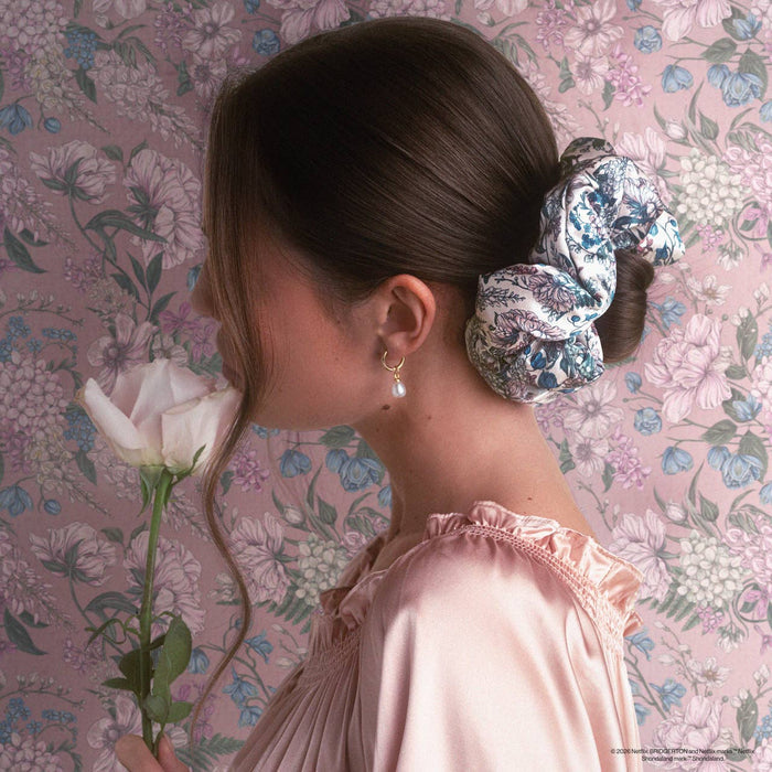 Bridgerton x Kitsch Satin Pillow Scrunchies® in Toile in Bloom