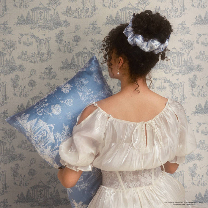 Bridgerton x Kitsch Satin Pillow Scrunchies® in Toile in Bloom
