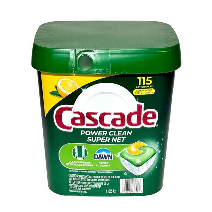Cascade Power Clean Dishwasher Detergent ActionPacs, 115-Count (1.82kg) - Shoppers-kart.com