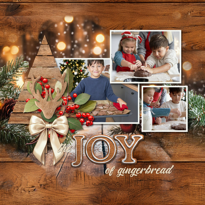 With red and green sparkling bokeh lights, glitter, paneled wood, twinkling lights, and watercolor plaid, this digital scrapbooking paper bundle by Lucky Girl Creative digital art offers 100 perfect backdrops to tell your Christmas story.