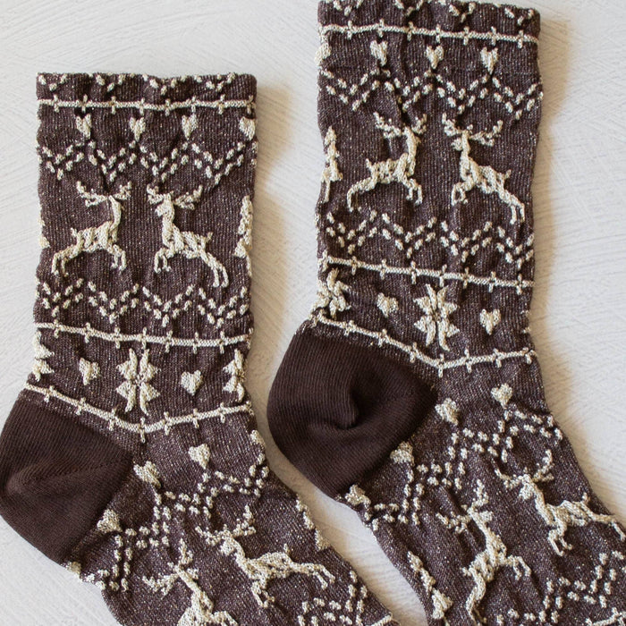 Christmas Glitter Casual Crew Socks