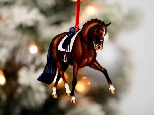 Bay Dressage Horse - Half Pass