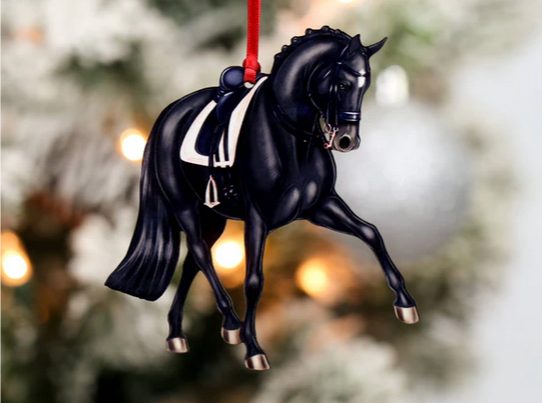 Black Dressage Horse - Half Pass