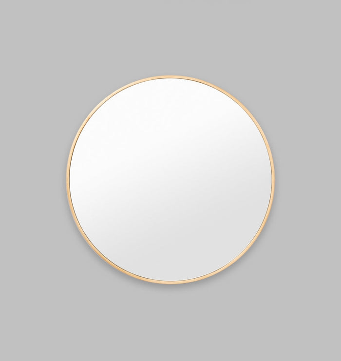 Modern Round Brass Mirror