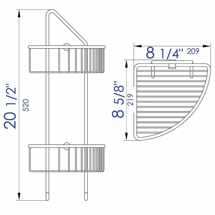 Corner Shower Shelf, Polished Chrome - Alfi Brand