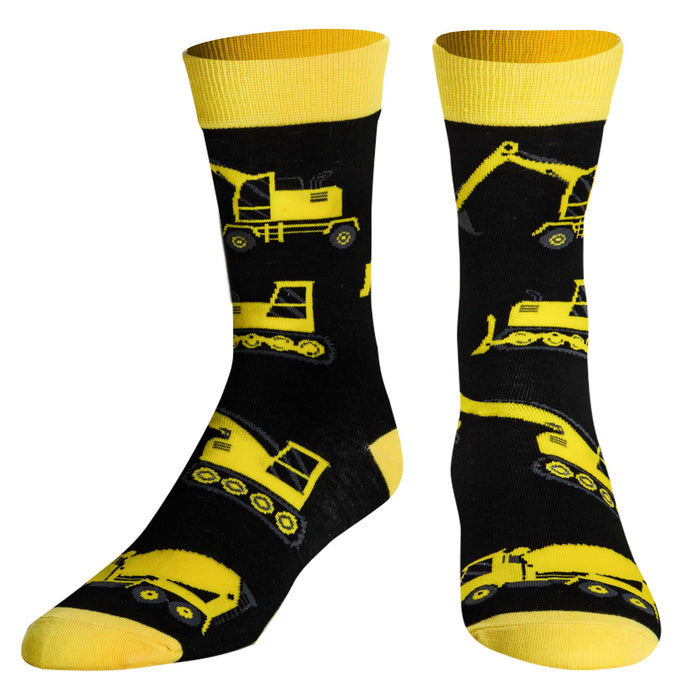 novelty construction vehicle-themed socks