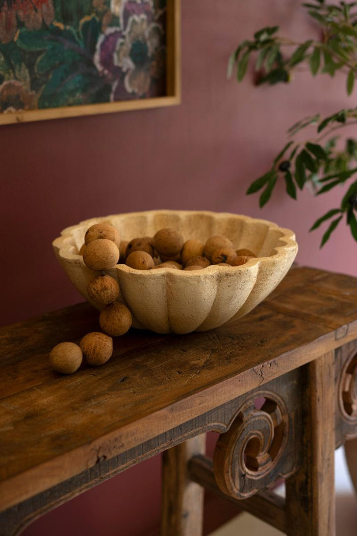 Cream Ruffled Bowl