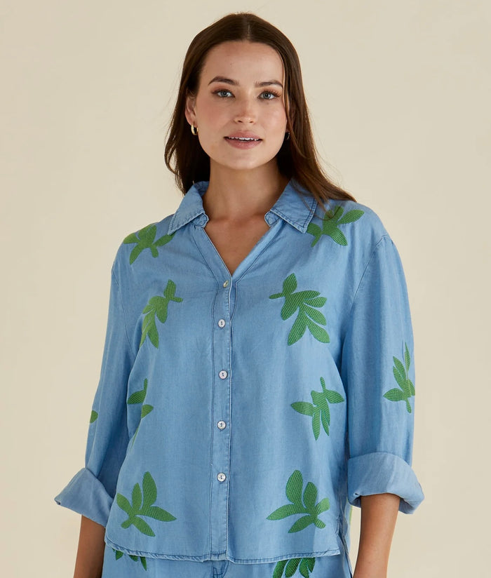 Daria Lyocell Shirt - Leaf Mid Wash