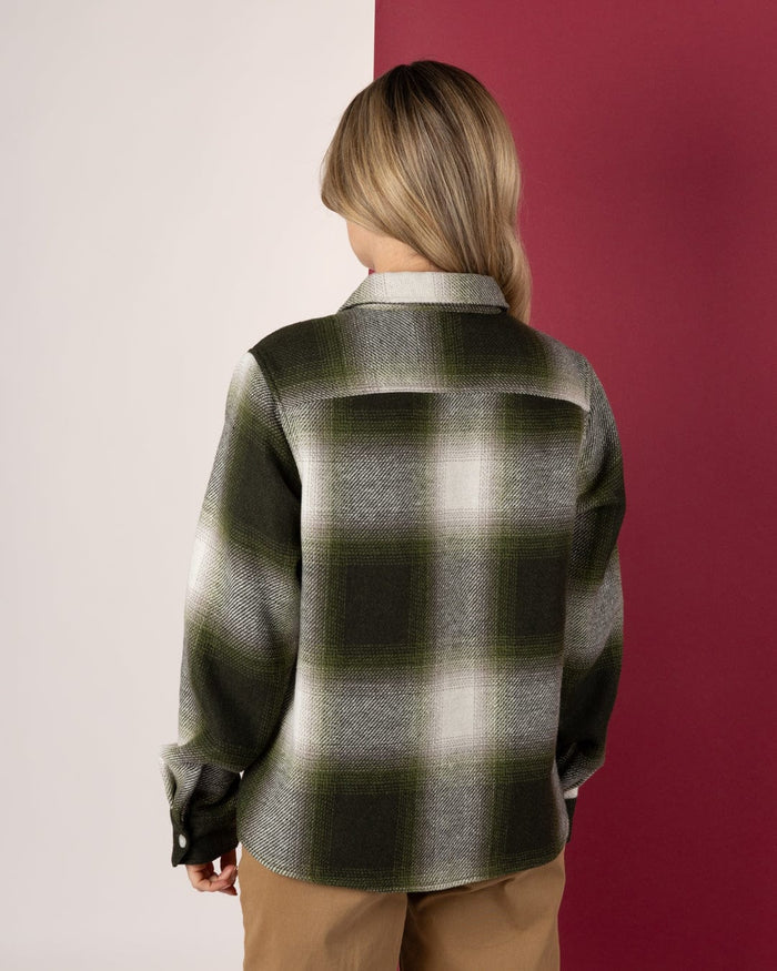 Delta Womens Checked Shirt in Green/White