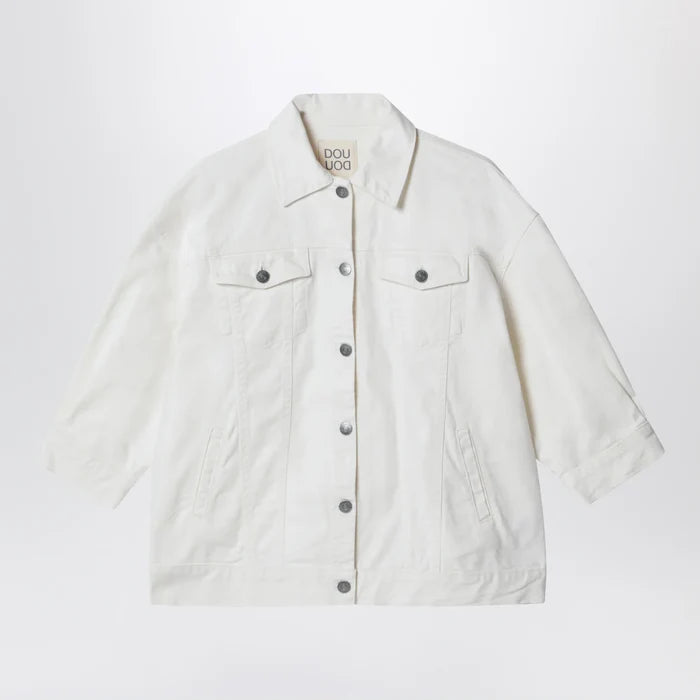 Douuod - Ivory denim jacket Brand Apparel & Accessories > Clothing > Outerwear > Coats & Jackets 10
