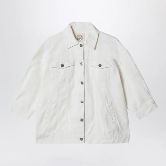 Douuod - Ivory denim jacket Brand Apparel & Accessories > Clothing > Outerwear > Coats & Jackets 10