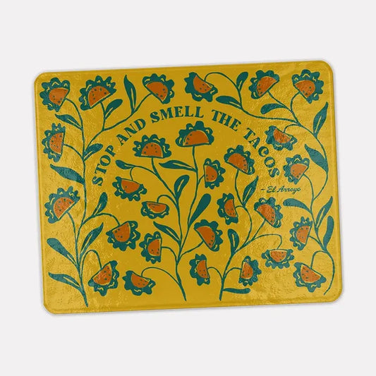 El Arroyo Smell the Tacos Mini Glass Cutting Board