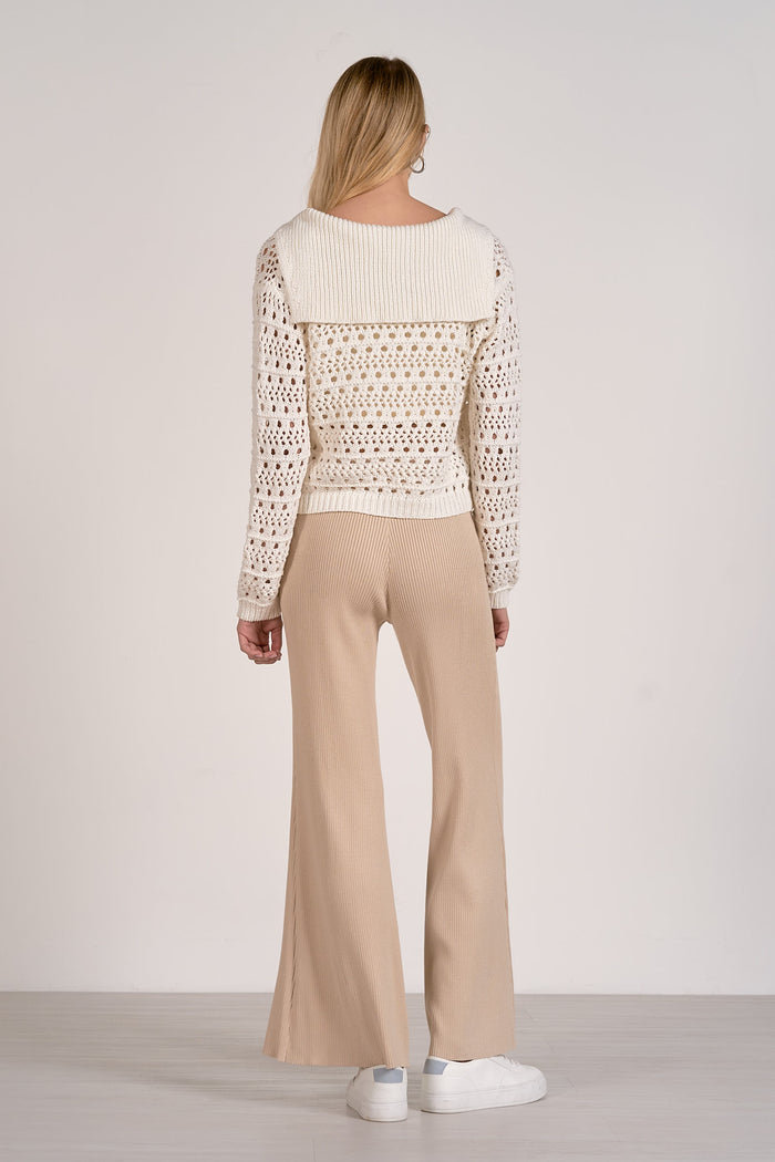 Elan Crochet Cardigan in Cream