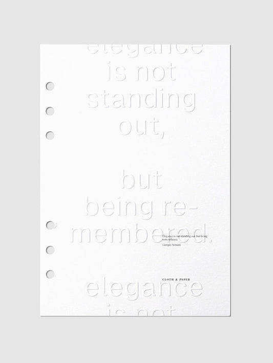 Elegance Dashboard in A5 6-Ring size against a neutral background