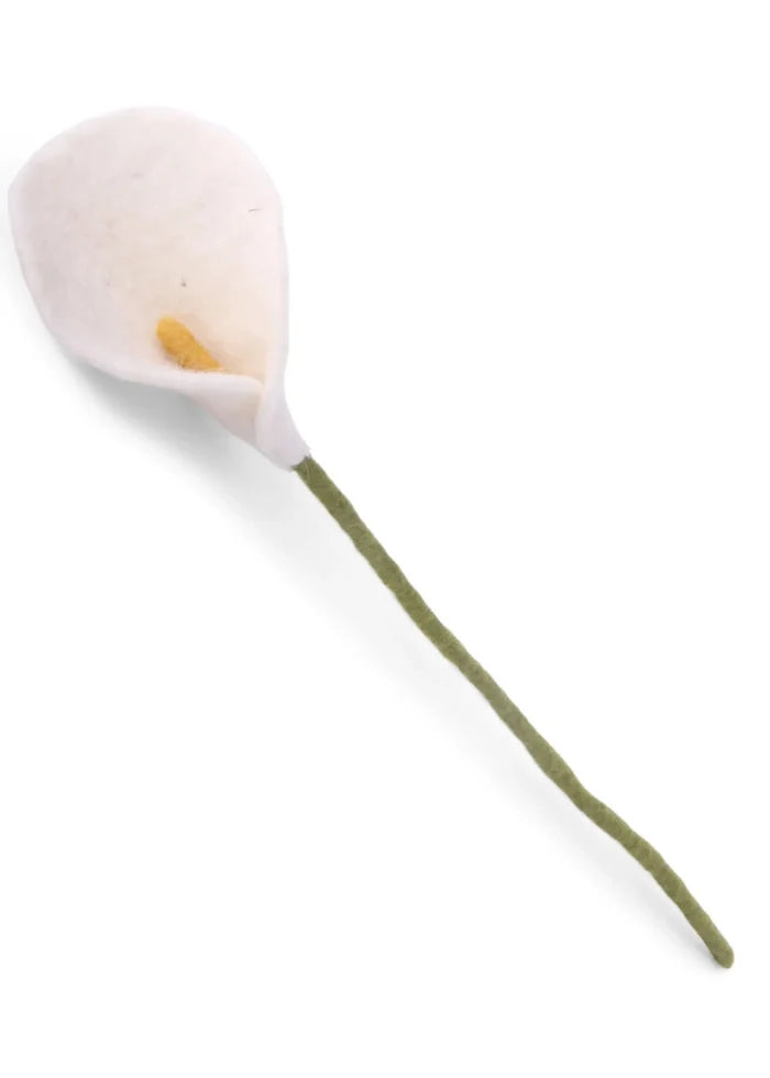 white en gry sif felt flower calla lily