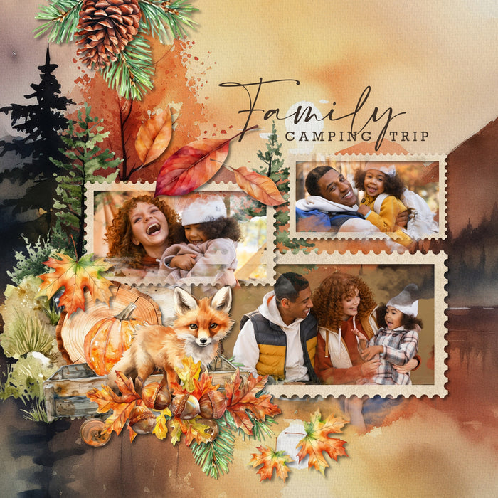 Enjoy the autumn season with these warm seasonal digital scrapbooking background papers by Lucky Girl Creative digital art. Great for fall, Thanksgiving, outdoor and nature walk pages. The landscape backgrounds feature forest, seasonal colors, river, stream, bridge, waterfall, lake, highway, and trees. This kit is included in the Fall Favorites Papers Bundle.