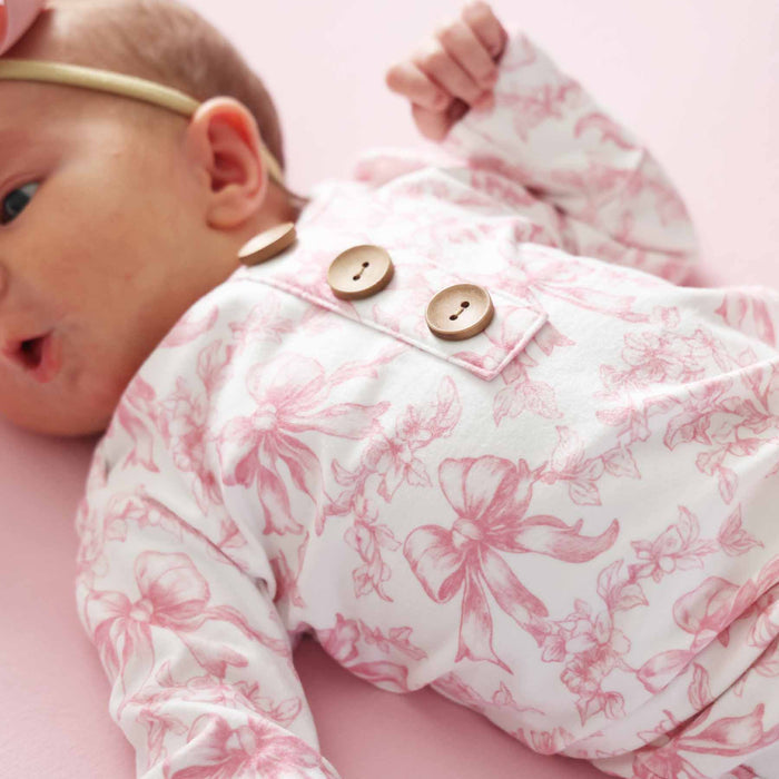 Fancy Frills Newborn Knot Gown & Hat Set