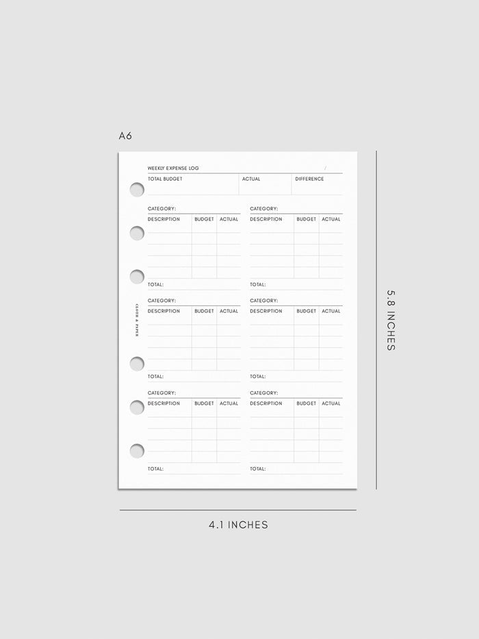 Digital mockup of the Financial Planning Insert | Second Edition. Size shown is A6.