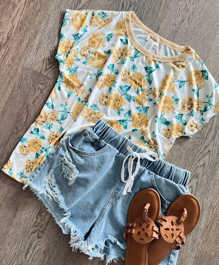 Floral Top in Golden Rose