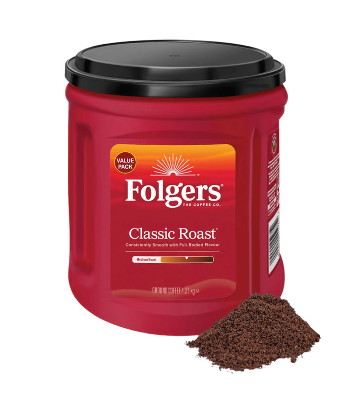 Folgers Classic Roast Ground Coffee, Rich Pure Taste (1.21Kg)