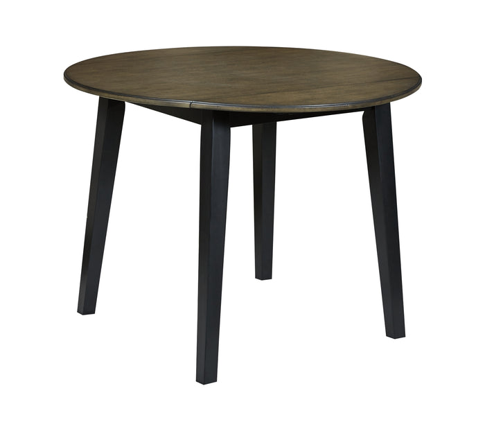 Froshburg D338-15 Grayish BrownBlack Round Drop Leaf Table