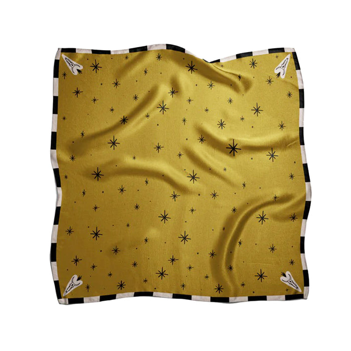 Gold Skull Silk Scarf