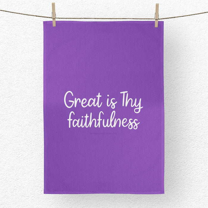 Great Is Thy Faithfulness Organic Cotton Christian Hymn Tea Towel